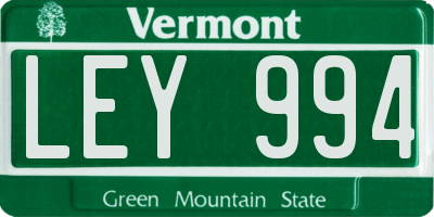 VT license plate LEY994