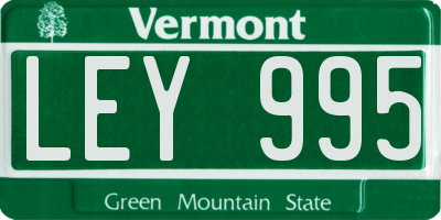 VT license plate LEY995