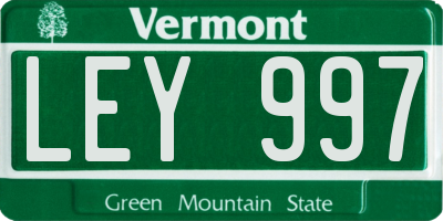 VT license plate LEY997