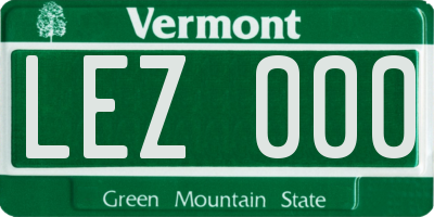 VT license plate LEZ000