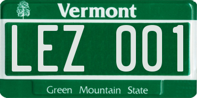 VT license plate LEZ001