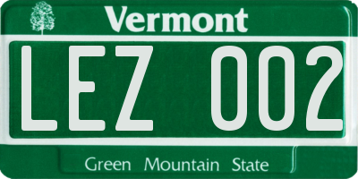 VT license plate LEZ002