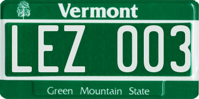 VT license plate LEZ003