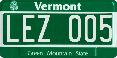 VT license plate LEZ005