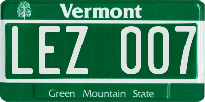VT license plate LEZ007