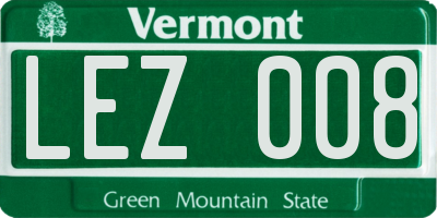 VT license plate LEZ008