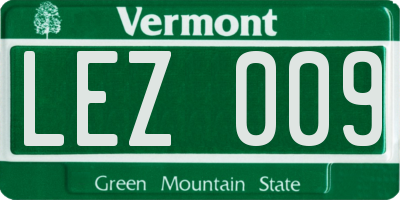 VT license plate LEZ009