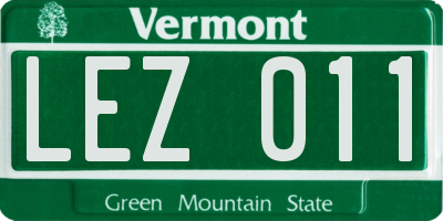 VT license plate LEZ011