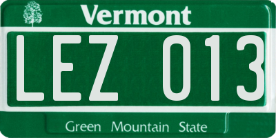 VT license plate LEZ013