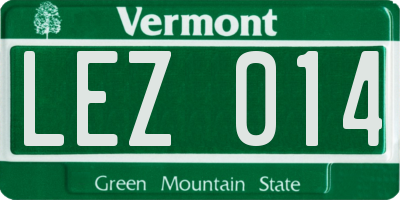 VT license plate LEZ014