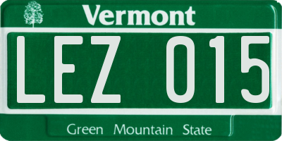 VT license plate LEZ015