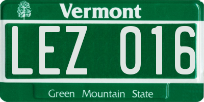 VT license plate LEZ016