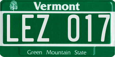 VT license plate LEZ017
