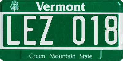 VT license plate LEZ018
