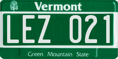 VT license plate LEZ021