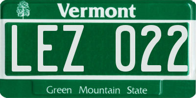 VT license plate LEZ022