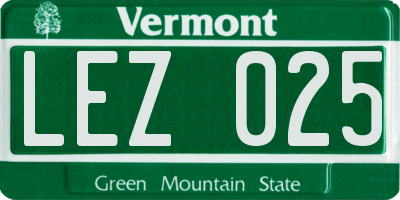 VT license plate LEZ025