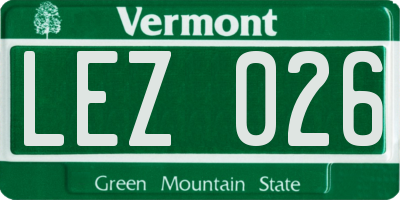 VT license plate LEZ026
