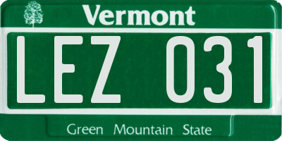 VT license plate LEZ031