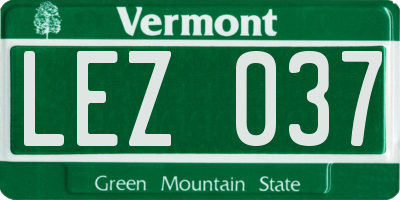 VT license plate LEZ037