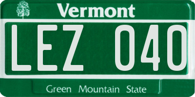 VT license plate LEZ040