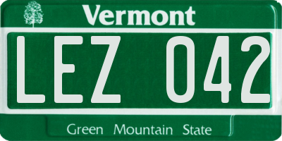 VT license plate LEZ042