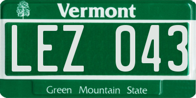 VT license plate LEZ043