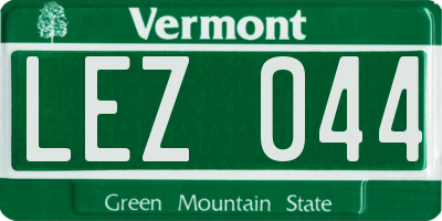 VT license plate LEZ044