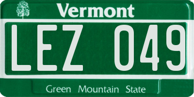 VT license plate LEZ049