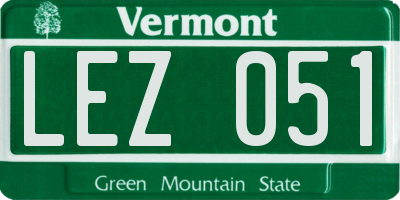 VT license plate LEZ051
