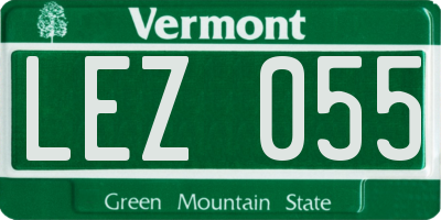 VT license plate LEZ055