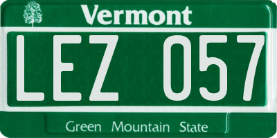 VT license plate LEZ057