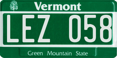 VT license plate LEZ058