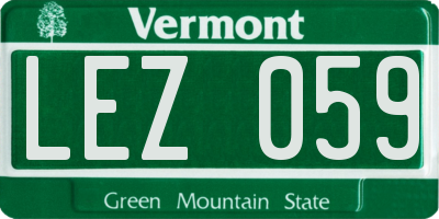 VT license plate LEZ059