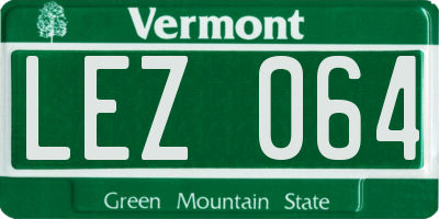 VT license plate LEZ064