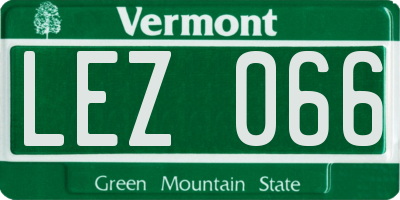VT license plate LEZ066