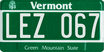 VT license plate LEZ067