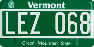 VT license plate LEZ068