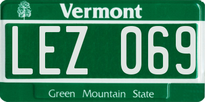 VT license plate LEZ069