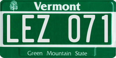 VT license plate LEZ071
