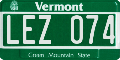 VT license plate LEZ074