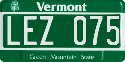 VT license plate LEZ075