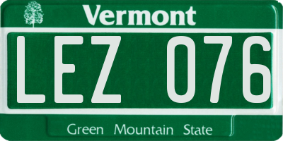 VT license plate LEZ076