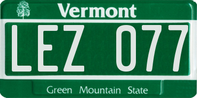 VT license plate LEZ077