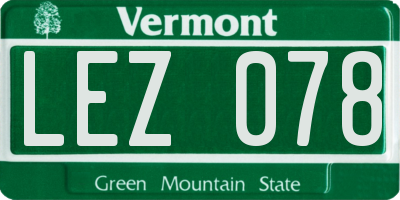 VT license plate LEZ078