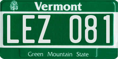 VT license plate LEZ081