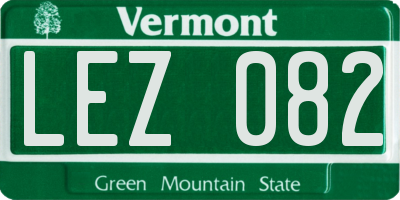VT license plate LEZ082