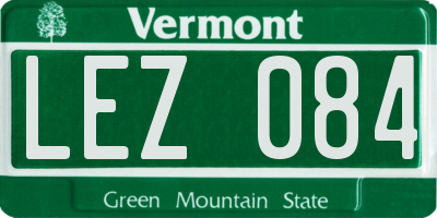 VT license plate LEZ084