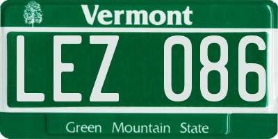 VT license plate LEZ086