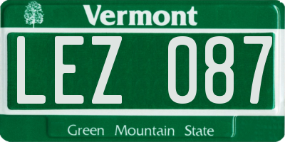 VT license plate LEZ087